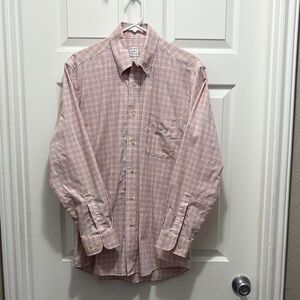 Men's Pink and Blue Windowpane Dress Shirt